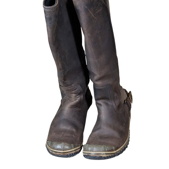 Sorel Boots Womens 6.5 Leather Slimpack Riding Snow Winter Tall Cozy NL2108-326 - Picture 6 of 11